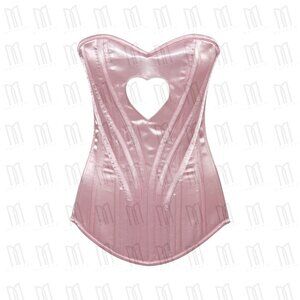 Light Pink 3 Layer Heavy Boned Overbust Corset with Heart Shape